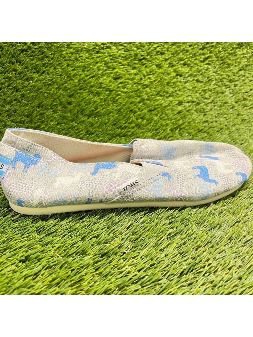 Toms Redondo Slip-On Womens Size 10 Gray Blue Casual Classic Walking Flats Shoes